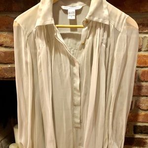 Diane Von Furstenberg gray/light blue silk blouse